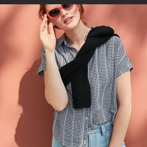 Anthropologie Cloth & Stone Gingham Button Down